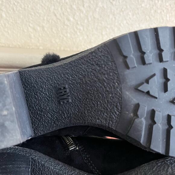 Frye Jen Shearling Short Waterproof Winter Boots Size 9 Black - Picture 9 of 15